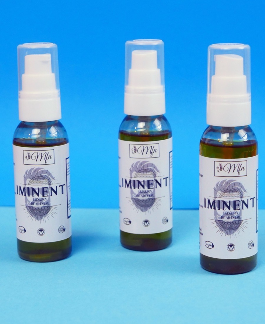 Three bottles of Iminent Luxury Beard Oil by Mundo Fit Natural